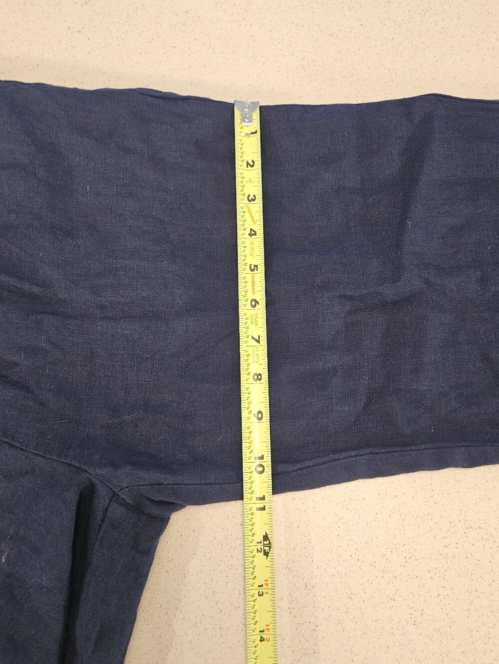 Quince Dark Blue 100% Linen SZ M Pull On Relaxed Fit Cropped Casual Pants - Picture 11 of 13